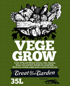 Vege Gro 35L - Vege Grow is a rich blend of soil, composted manures and proprietary compost blends. - $12.50 per Bag
